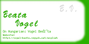 beata vogel business card